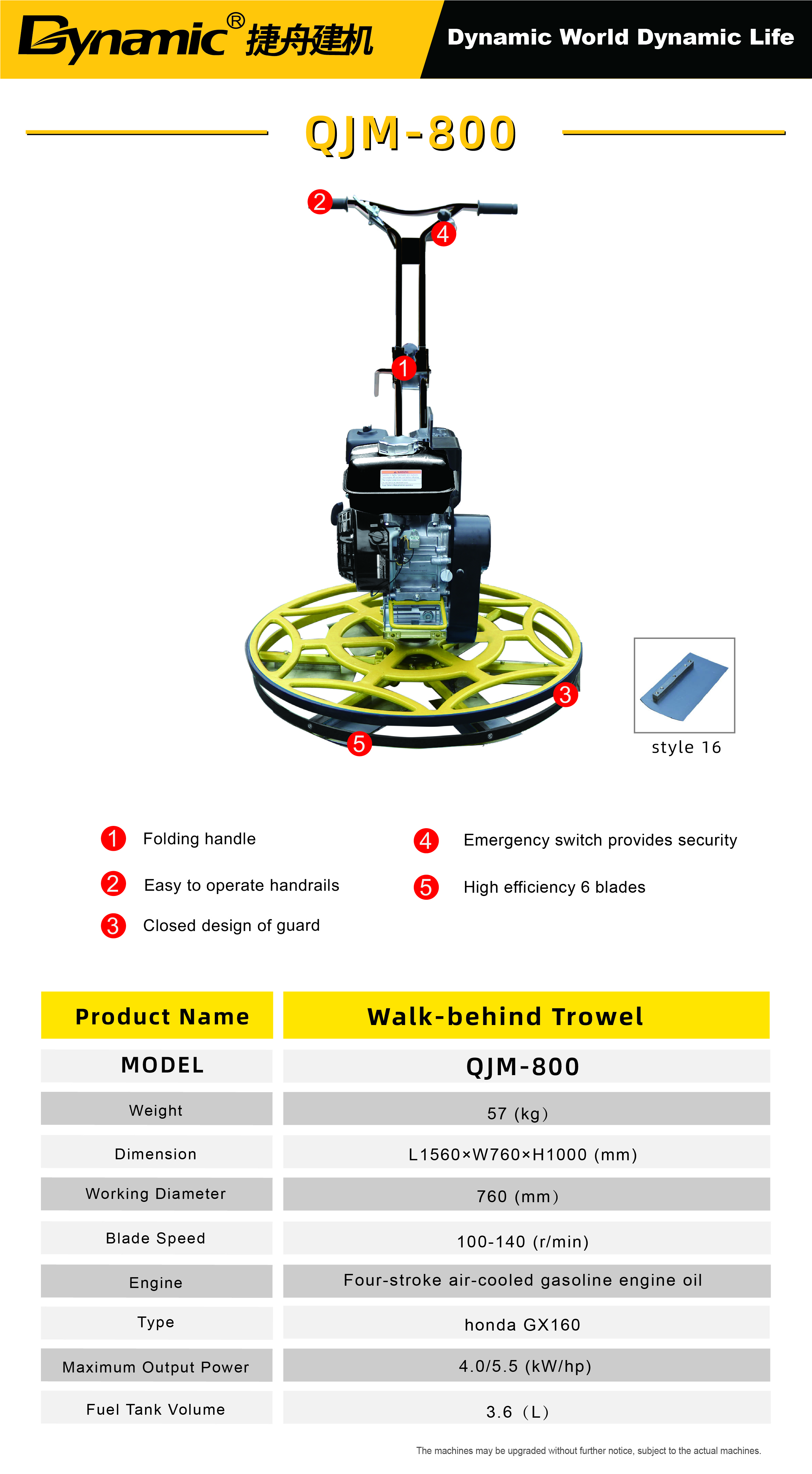 Walk-Behind Trowel QJM-800